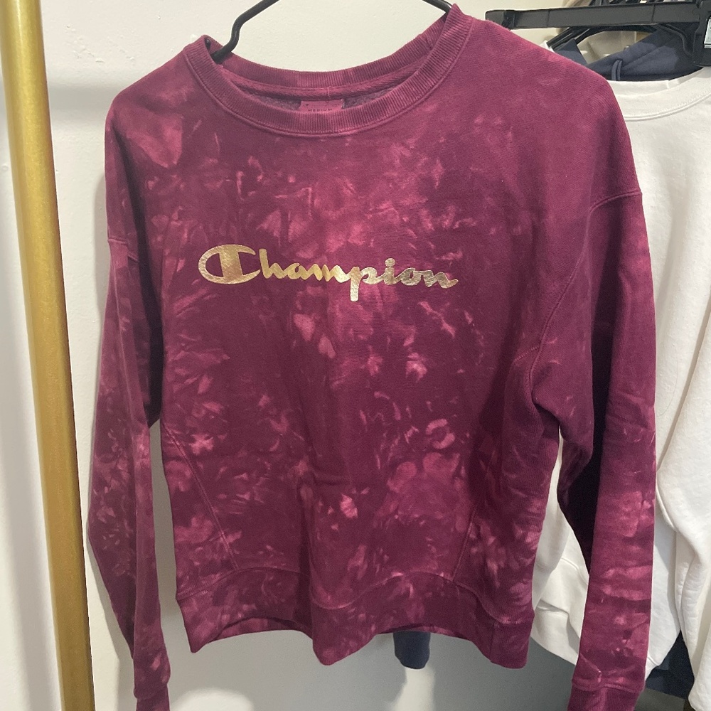 Champion Reverse Weave TieDye Sweatshirt - Women | Color: Purple | Size: M